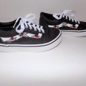 MISSY GIRL VANS SIZE 12.0 SO CUTE ROSES ON SIDE!